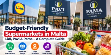 Budget-friendly supermarkets in Malta including Lidl, PAVI and PAMA