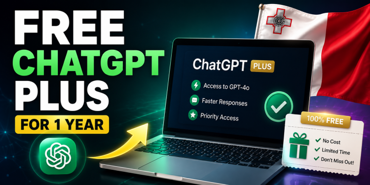 AI for All Malta portal showing free ChatGPT Plus signup steps